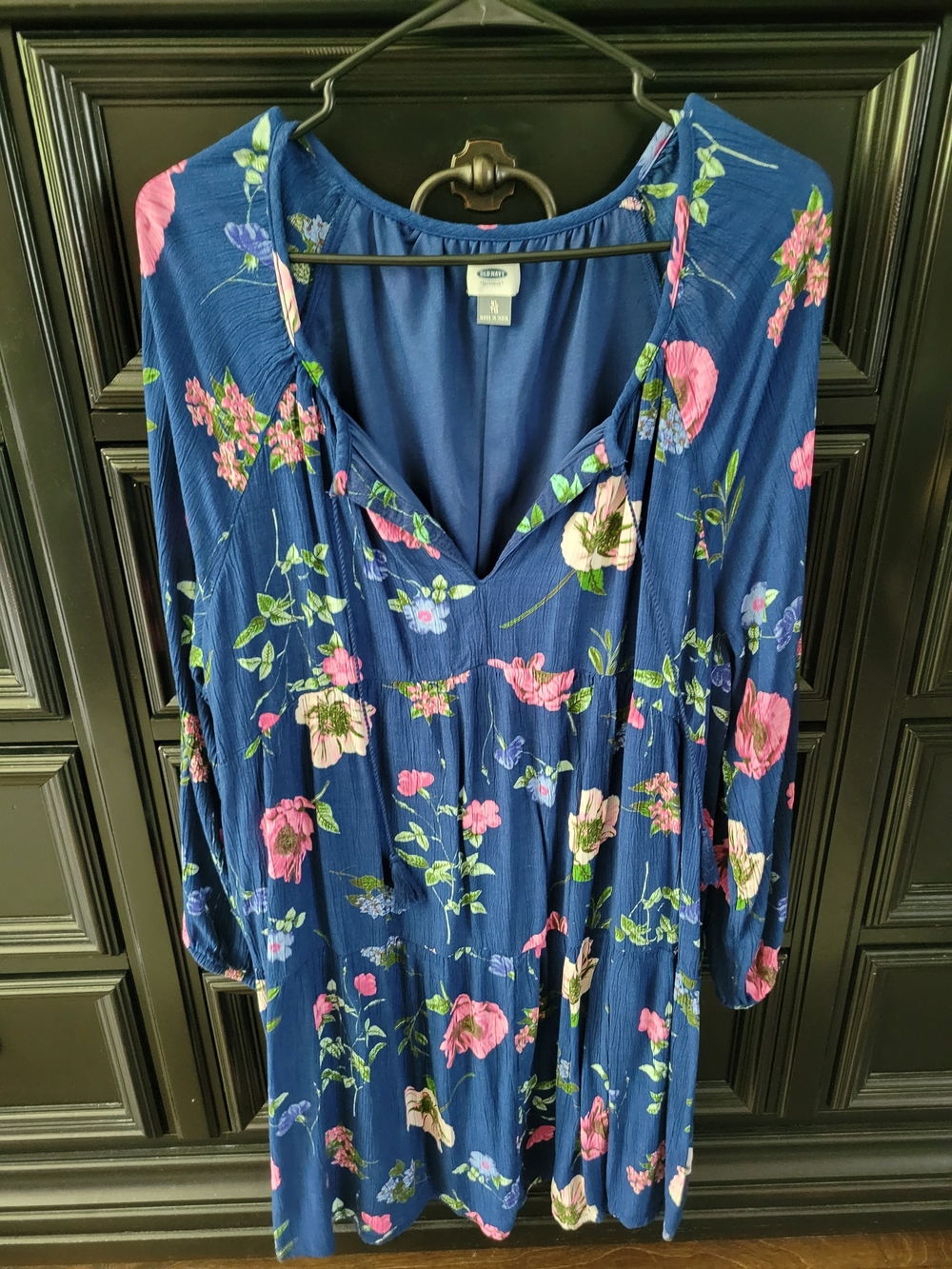 Old Navy Blue Floral V-Neck Dress